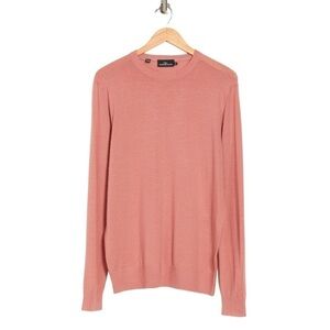 ROOD & Gunn SELWYN LONG SLEEVE EASY-CARE MERINO WOOL SWEATER IN BLUSH